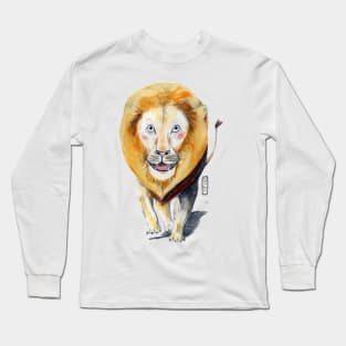 Lion. Hand painted design in watercolor and color pencils Long Sleeve T-Shirt